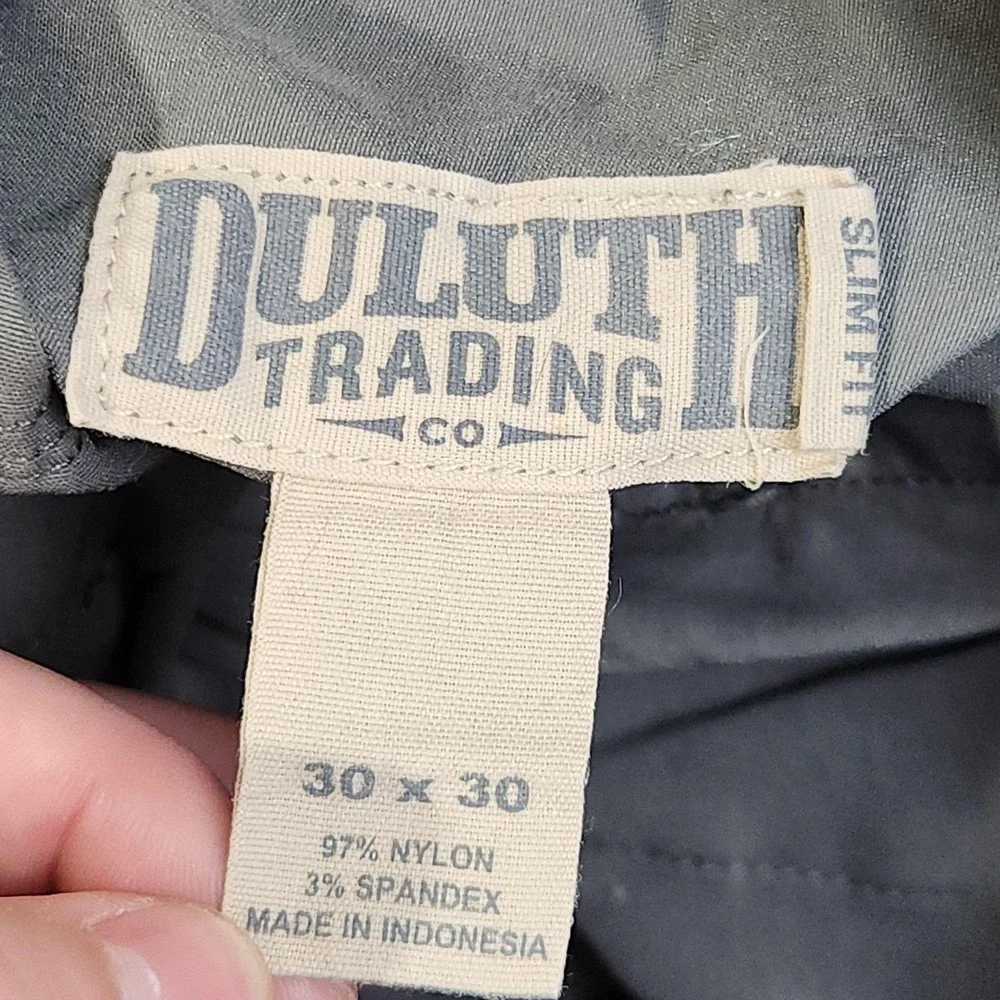 Duluth Trading Flex Dry On The Fly Pants Mens 30x30 Gray Cargo Stretch Workwear